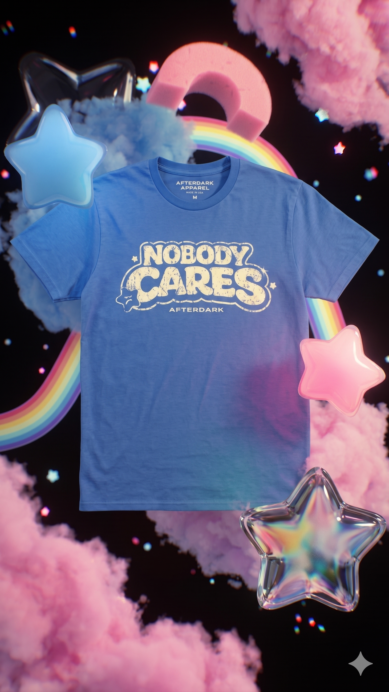 "Nobody Cares" Blue T-shirt